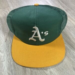 VTG Oakland Athletics Snapback‎ Hat MLB Baseball Twins Green Trucker Cap